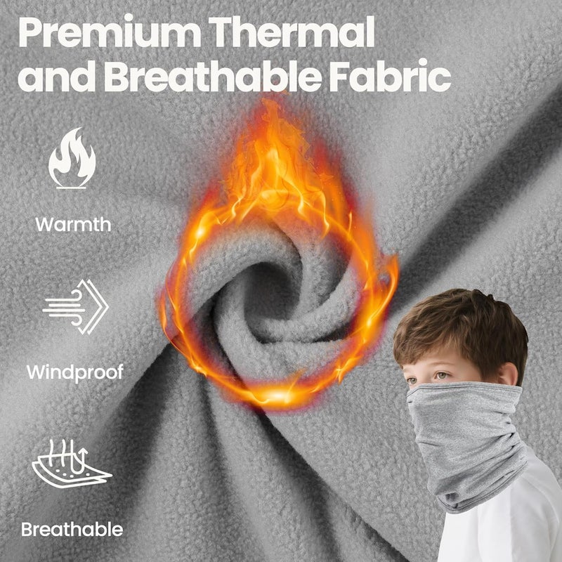 Beehow Store Kids Balaclava Ski Mask&Neck Gaiter Winter for Boys&Girls,Fleece Windproof Neck Warmer for Skiing Cycling Hiking - Image 5